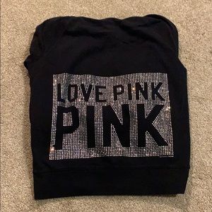Black Victoria Secret Zip Up Hoodie
